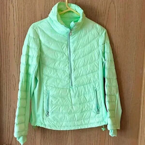 Light green puffer jacket outdoorinspired
